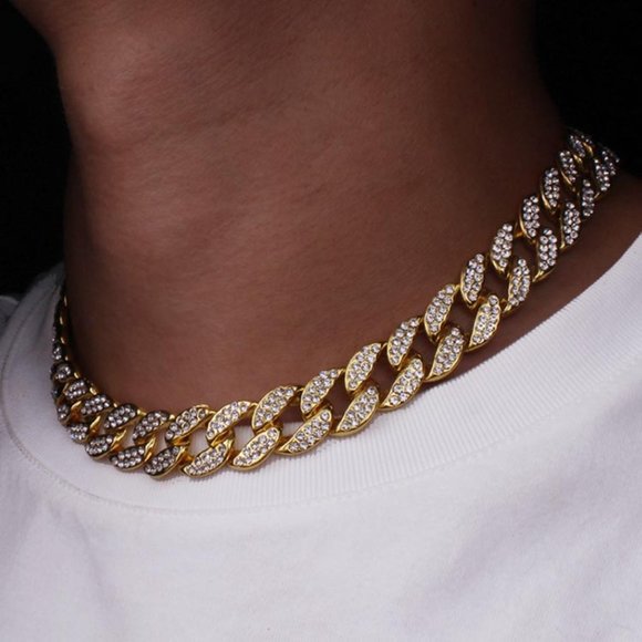 New! Iced Out Necklace Cuban Link Chain Hip Hop - Picture 2 of 6
